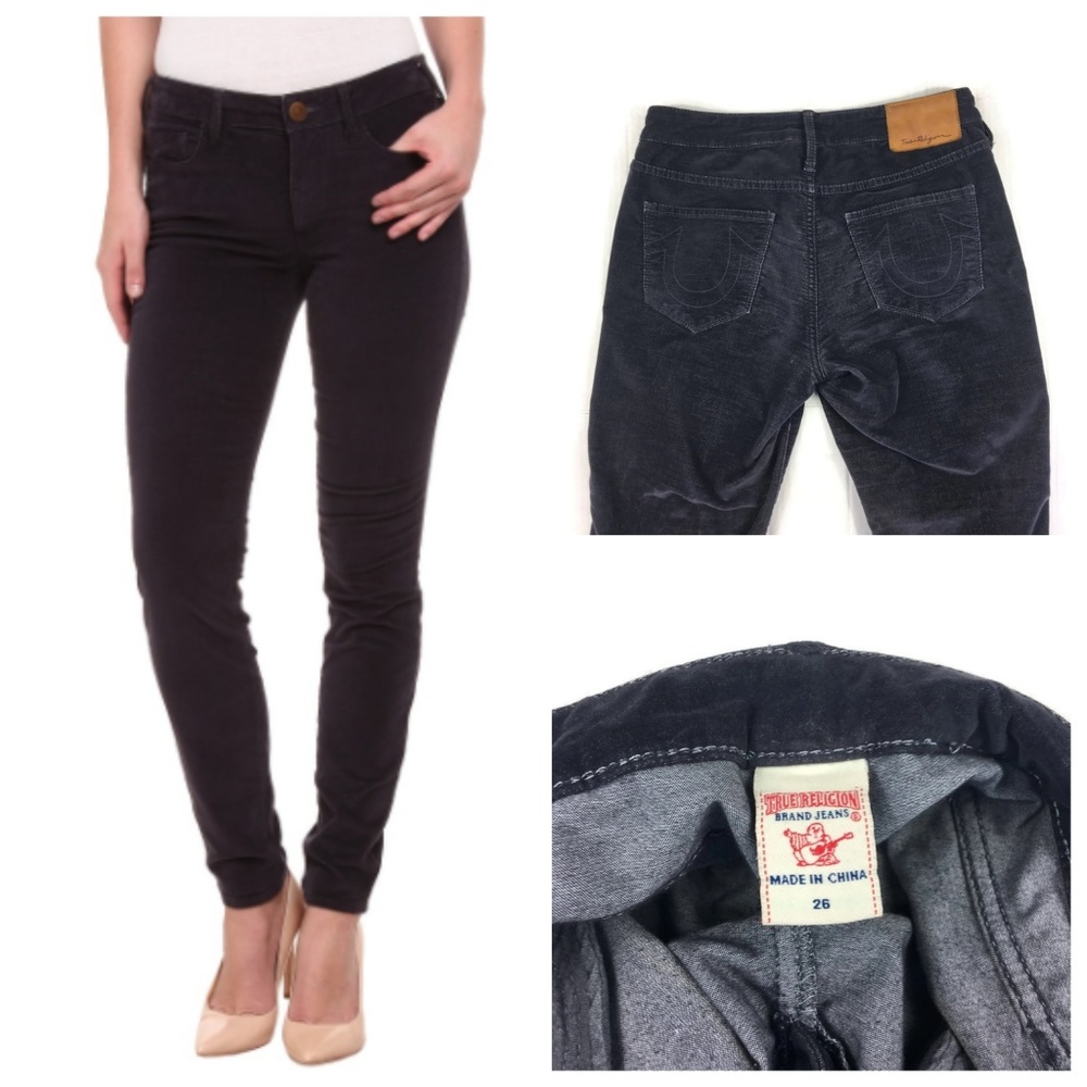 True Religion Black Halle Velvet Jeans